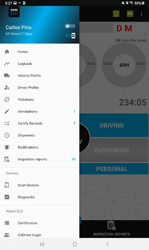 Rand ELD डाउनलोड करें – FMCSA प्रमाणित इलेक्ट्रॉनिक लॉगिंग डिवाइस - Screenshot 5
