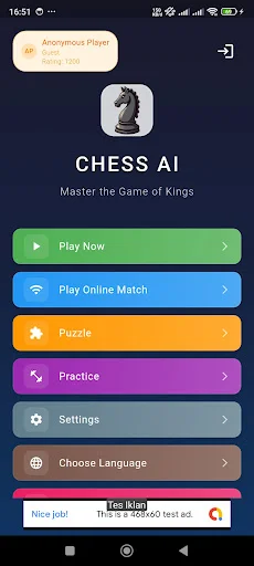 ChessAi: Smart Chess Game डाउनलोड करें – आधुनिक एआई के साथ शतरंज खेलें - Screenshot 1