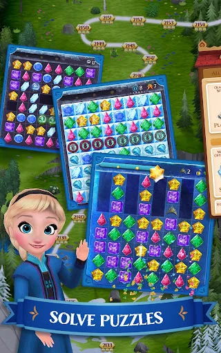 Disney Frozen Free Fall डाउनलोड करें – अरेंडेल की जादुई पहेली गेम - Screenshot 14